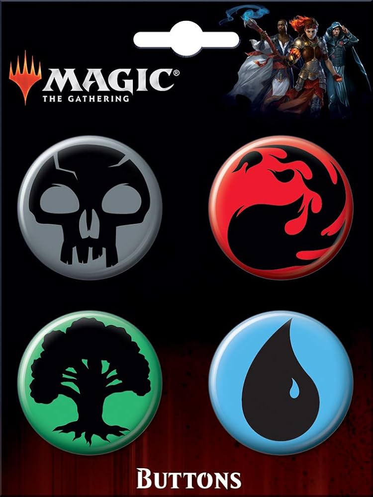 Magic the Gathering 4 Mana Button Set