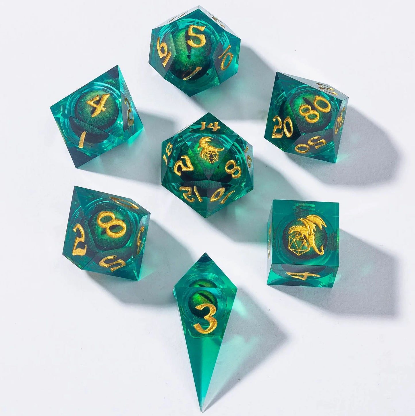 Always Watching Beholder's Rolling Eyeballs Sharp Edged 7pc Dice Set