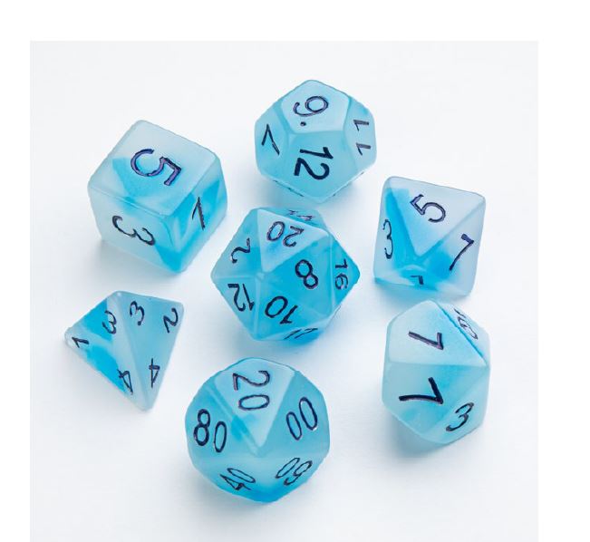 Glow Series Icy Crumbs 7pc Dice Set