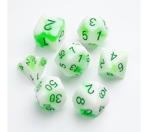 Glow Series Toxic Stones 7pc Dice Set