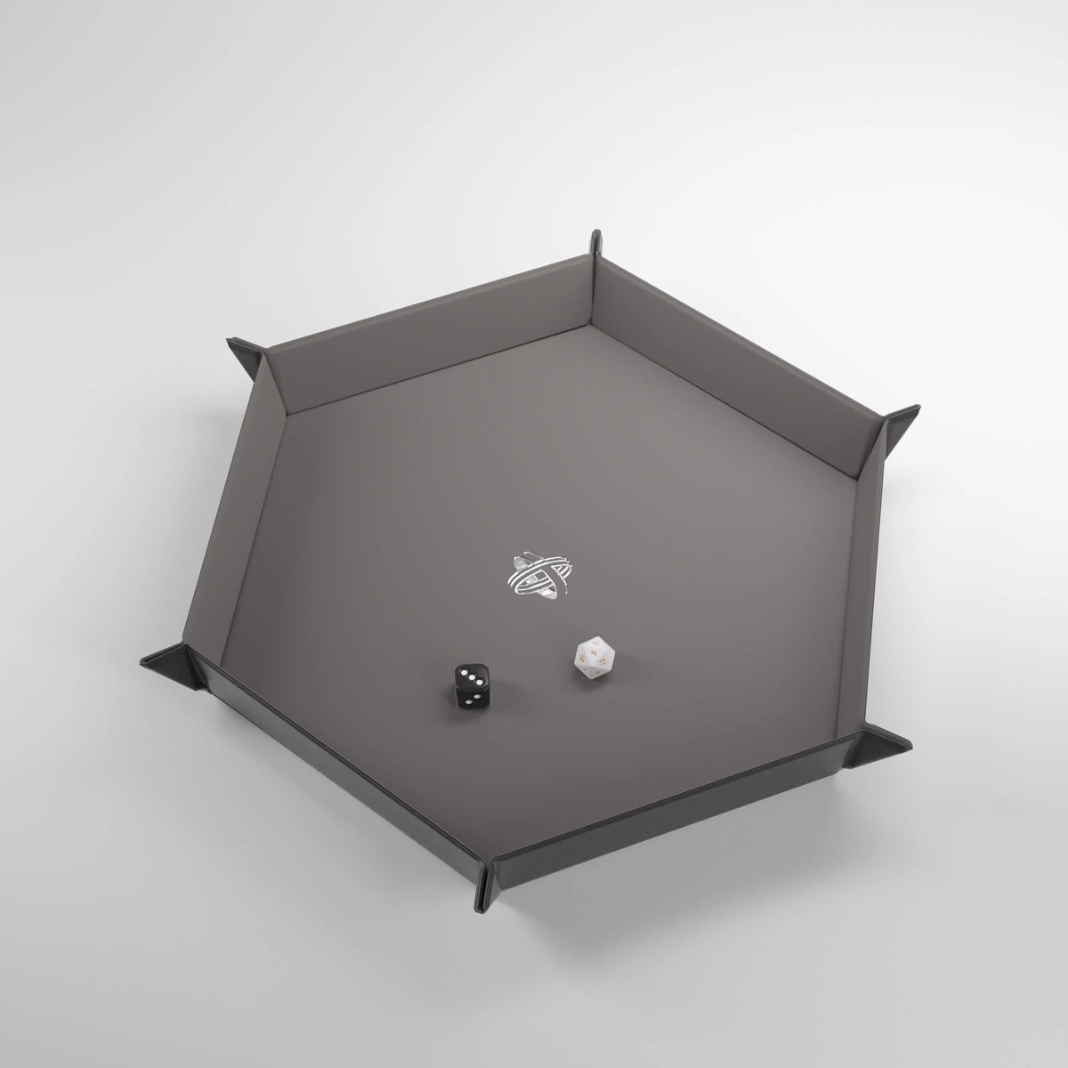 Hexagonal Magnetic Dice Tray Black/Grey
