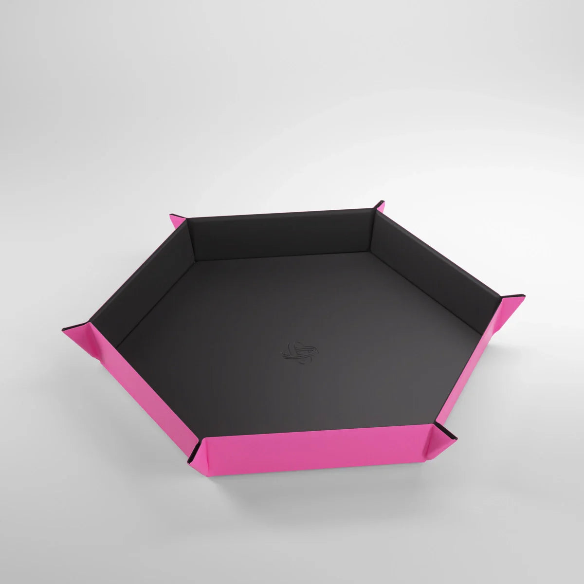Hexagonal Magnetic Dice Tray Black/Pink