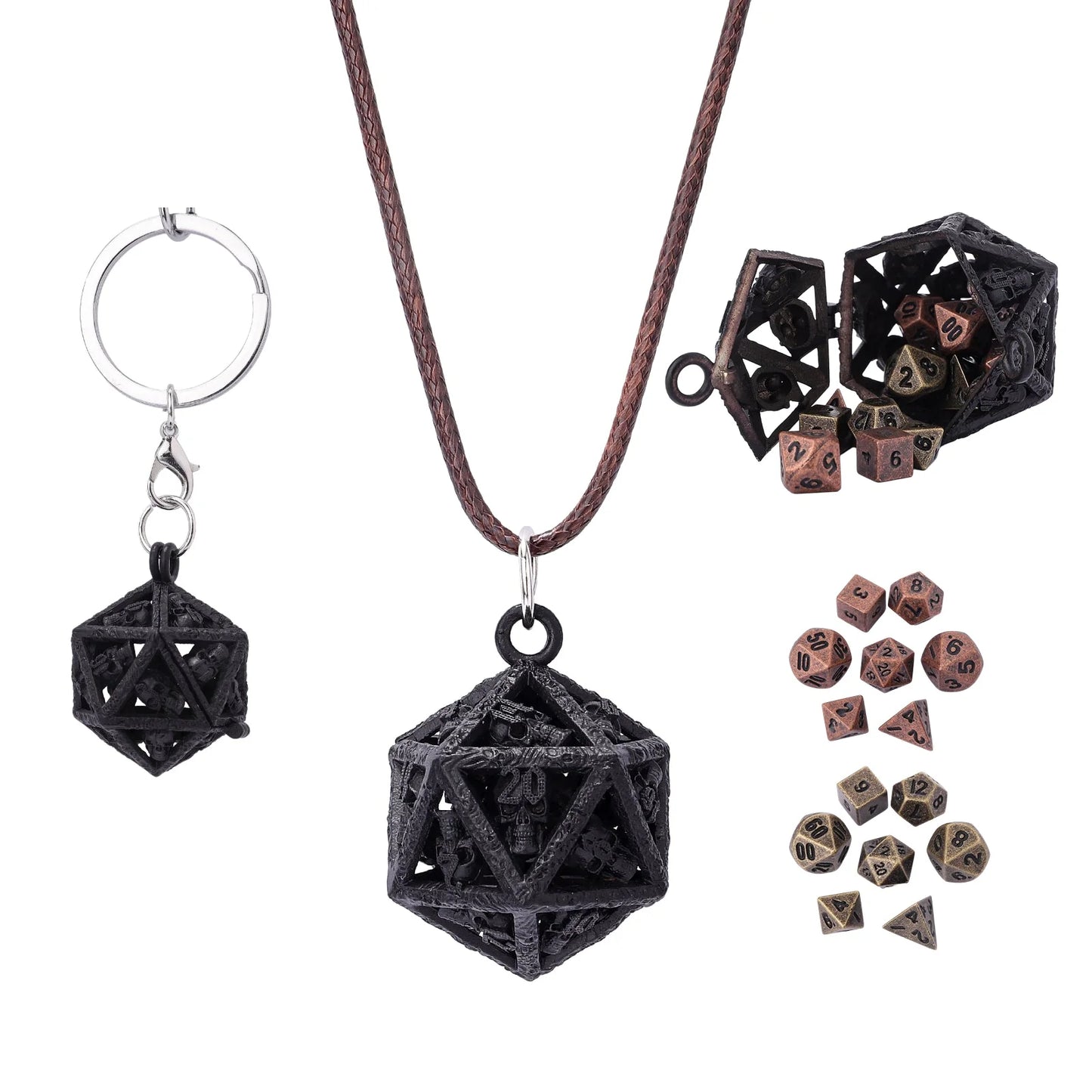 Grimskull's D20 Locket Gift Set Matte Black