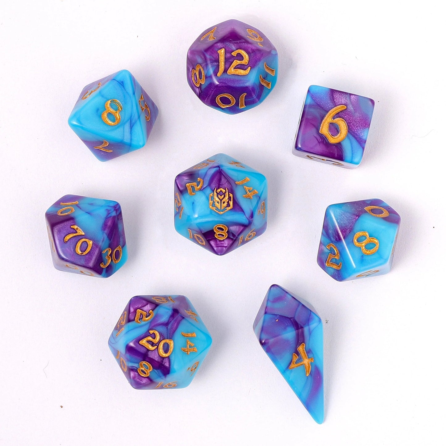 Wyrmforged Rollers Round Edge 8pc Dice set Banshee's Wail