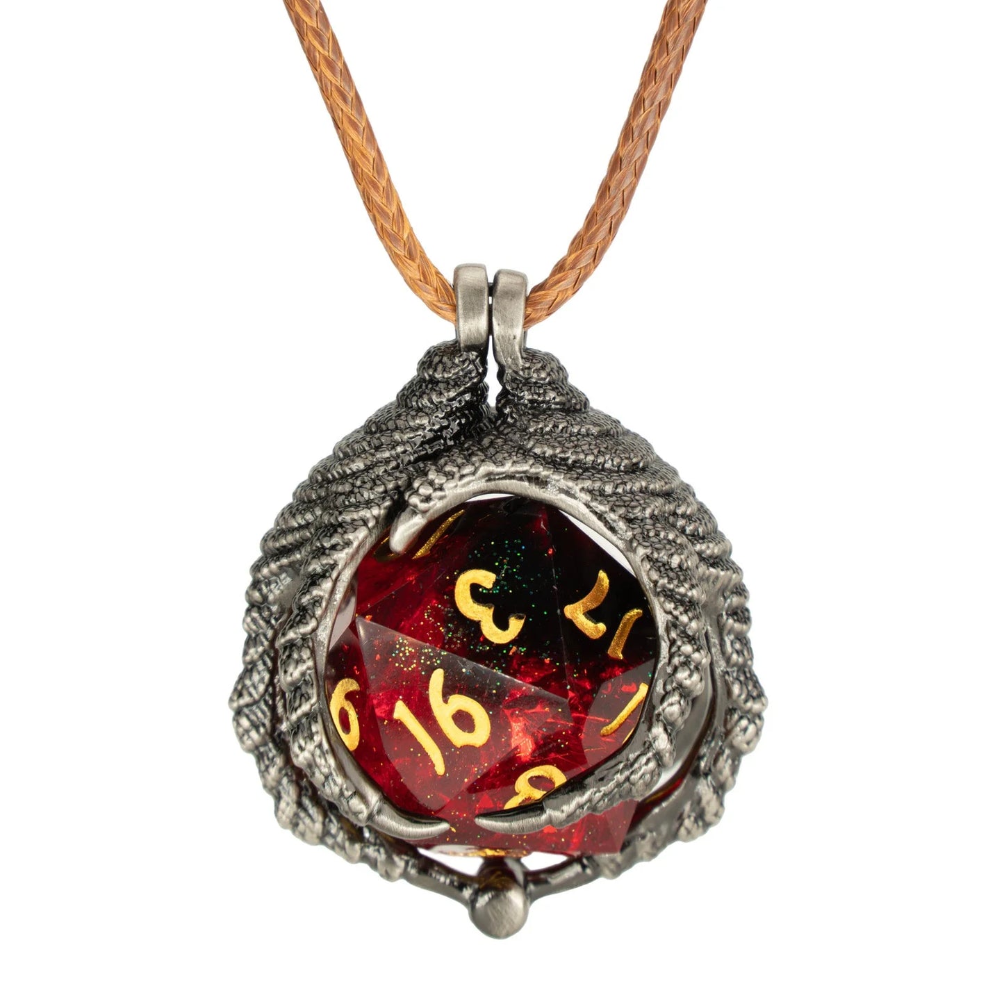 Dragon Claw Necklace Silver with D20