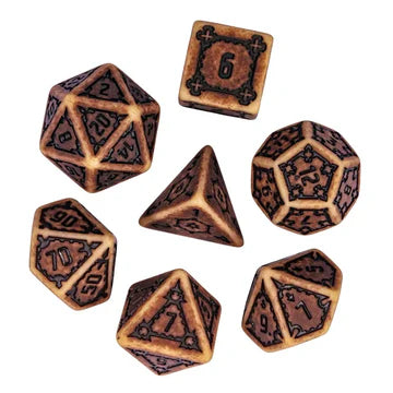 Huge Parchment Castle Dice Set (7)