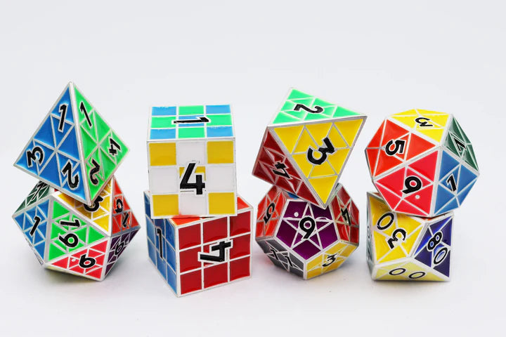 Puzzle Dice Set - Silver