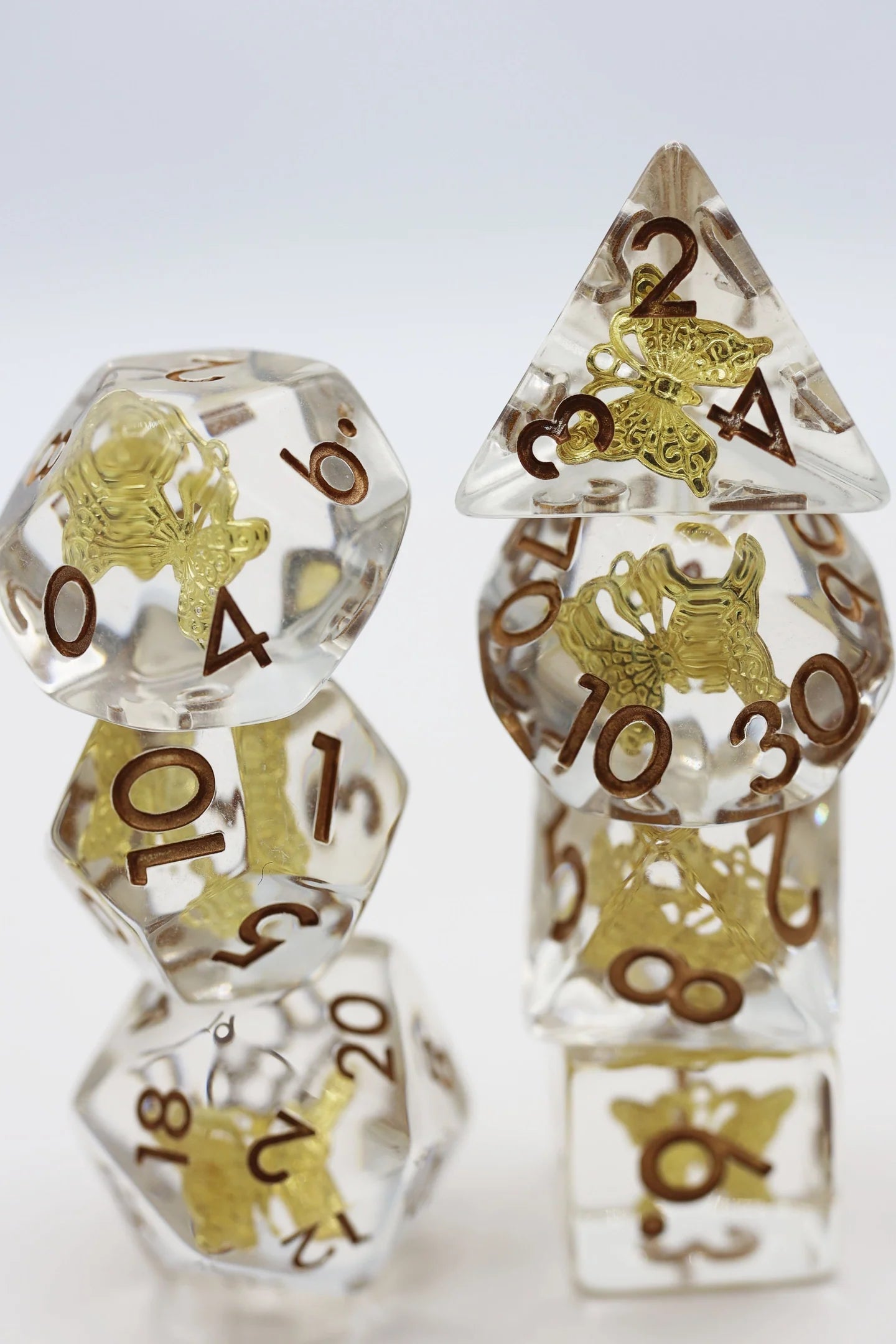 Gilded Butterfly 7pc Dice Set