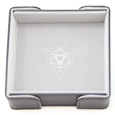 Magnetic Square Gray Velvet Dice Tray