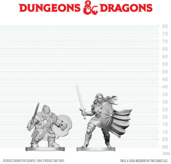 D&D Unpainted Dwarf Fighter & Orc Paladin (WV29)