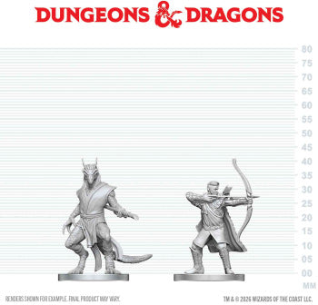 D&D Unpainted Elf Ranger & Dragonborn Monk (WV29)