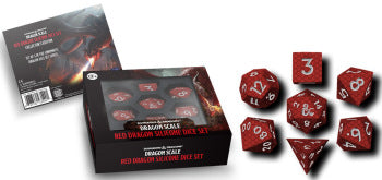 D&D Dragon Scale Red Silicone 7pc Dice Set