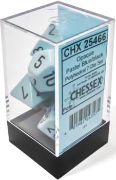 Opaque Pastel Blue/Black 7pc Dice Set