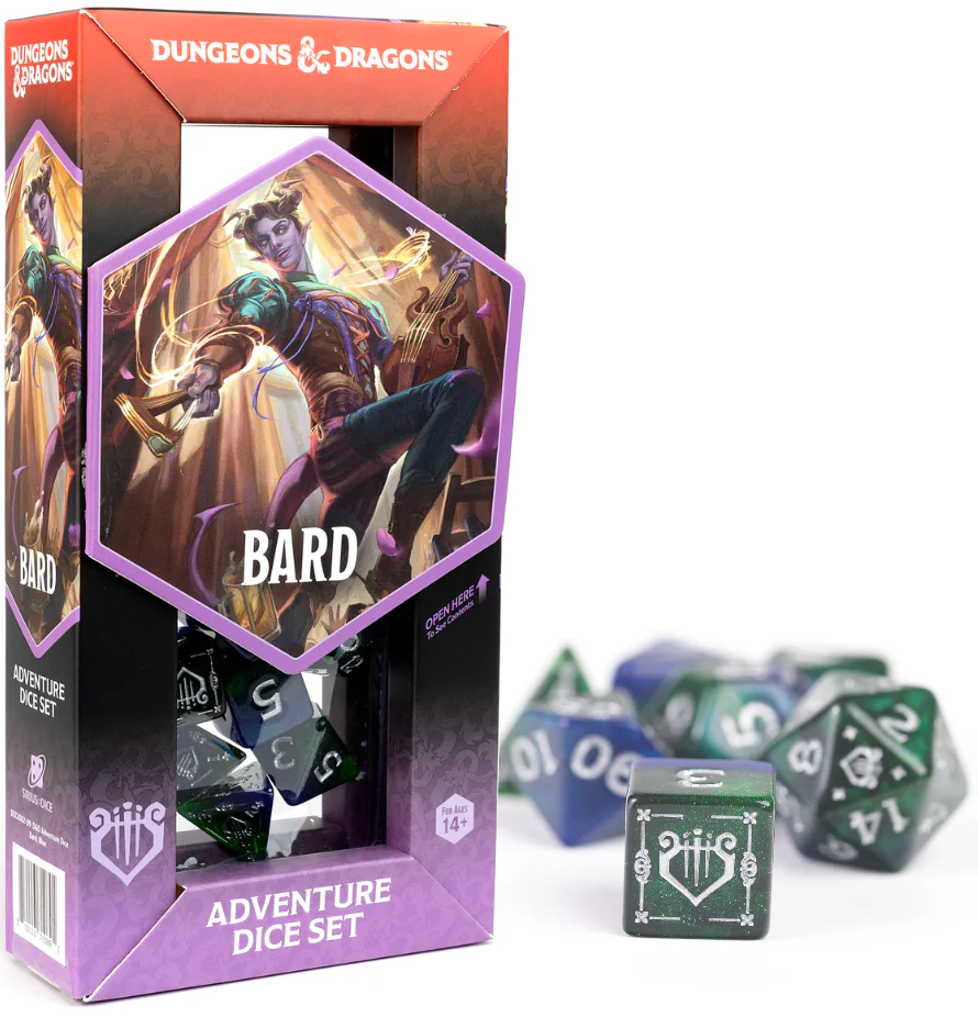 D&D Adventure Dice: Bard - Blue 17pc Set