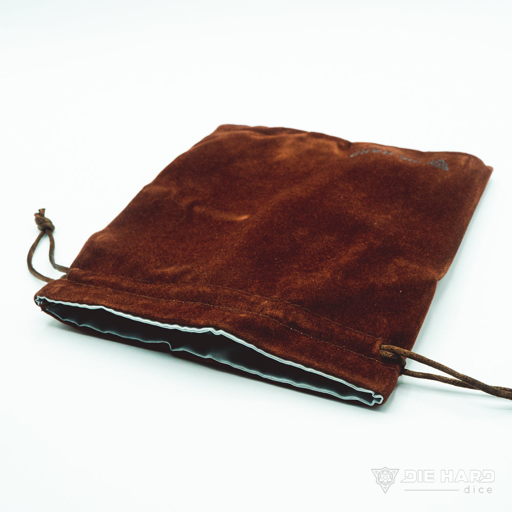 Velvet Dice Bag - Brown 5x6.5"