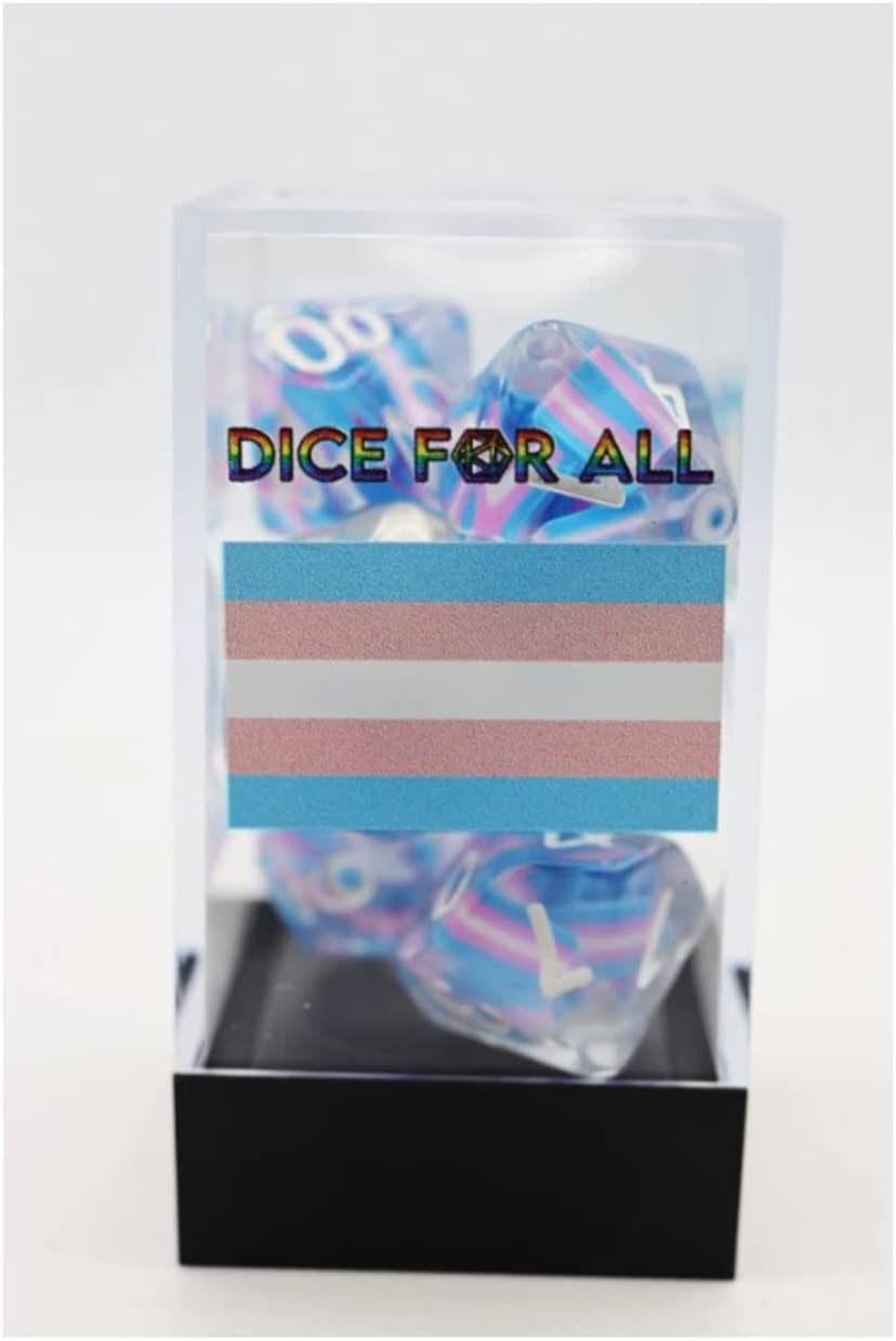 Transgender Flag Dice Set (7 Dice)