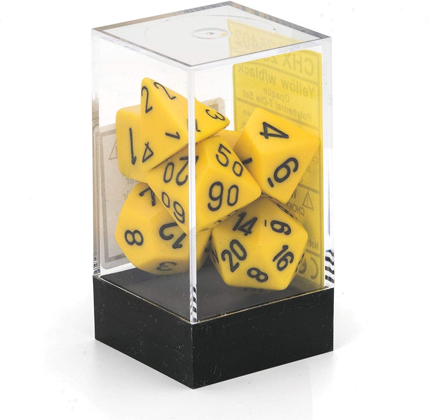 Dice Cube 7 Piece Yellow with Black