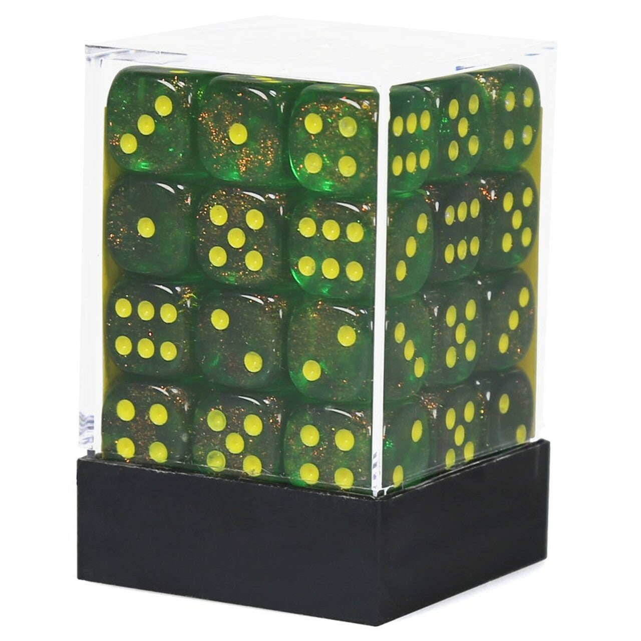 Dice Cube 36d6 Borealis Maple Green with Yellow