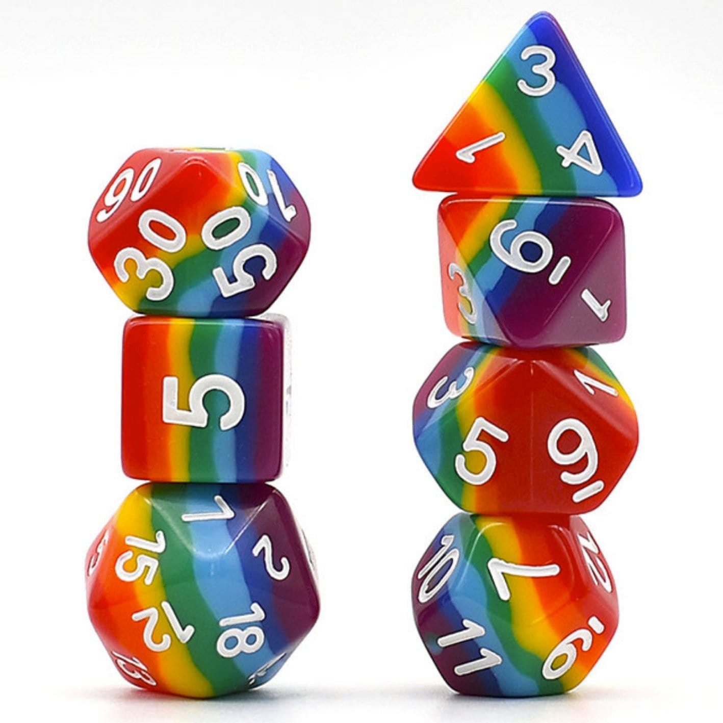 Opaque Rainbow Layer Dice Set (7)