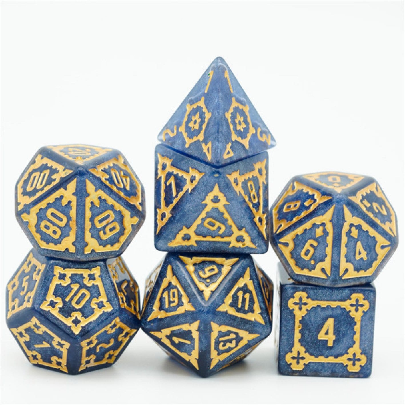 Huge Blue Castle RPG Dice Set (7)