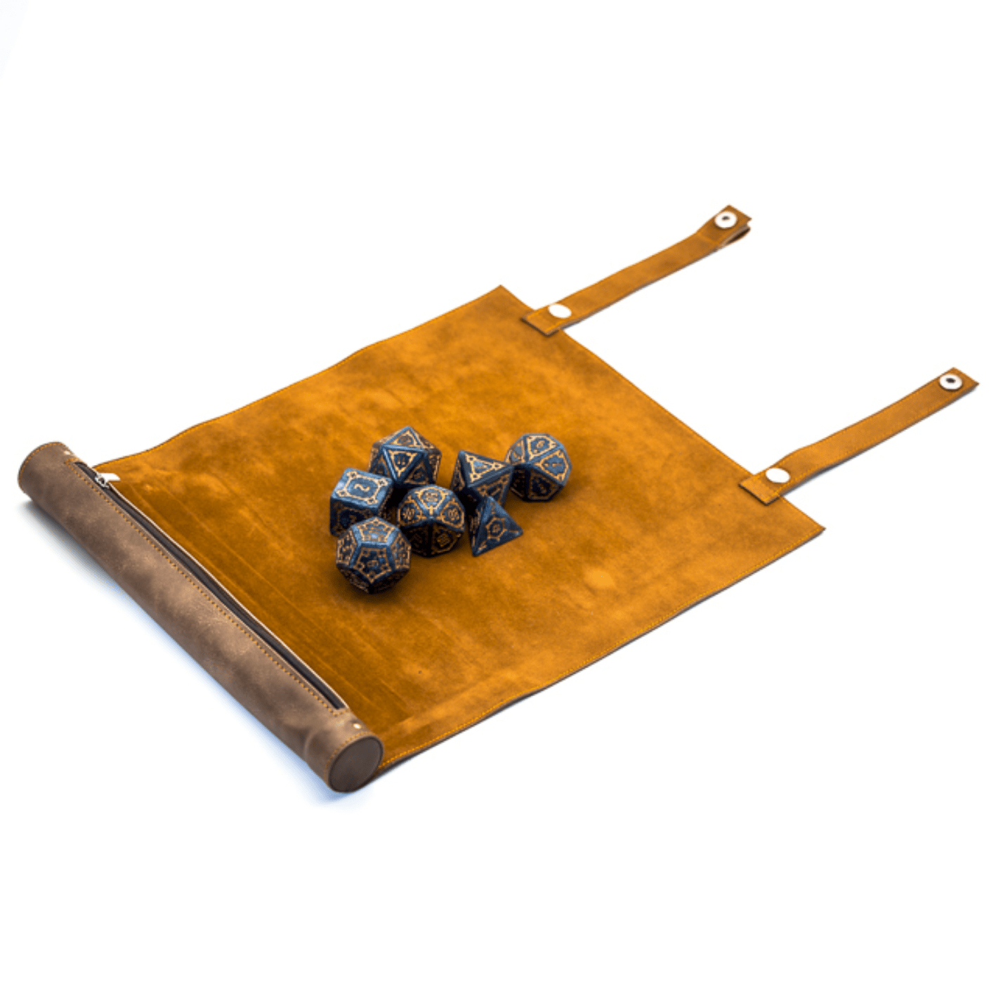 Roll Up Dice Mat Brown Leatherette