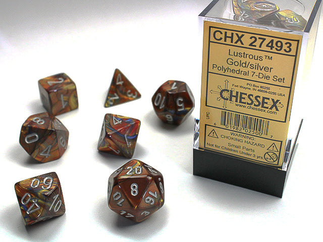 Lustrous Gold/Silver 7pc Dice Set