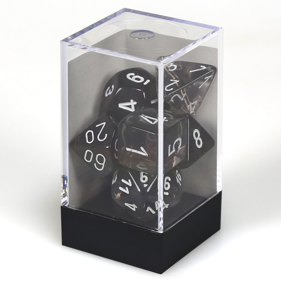 Dice Cube 7-Piece Translucent Smoke with White