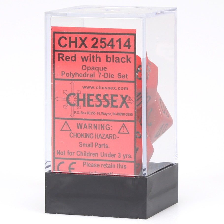 Dice Cube 7-Piece Opaque Red with Black