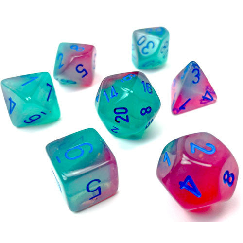 Gemini Gel Green-Pink/Blue Luminary 7pc Dice Set