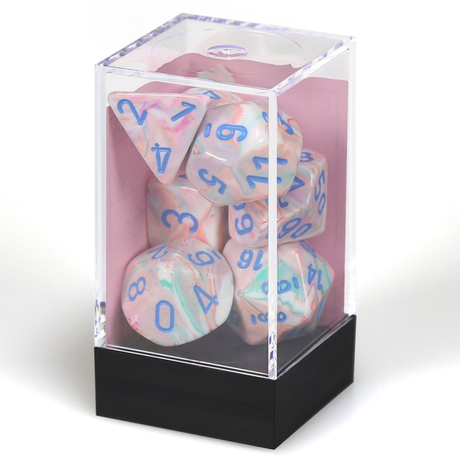 Dice Cube 7-Piece Festive Pop Art with Blue