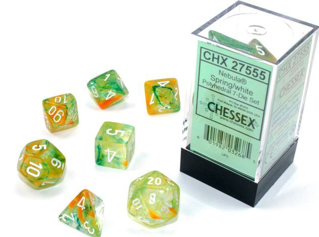 Dice Cube 7-Piece Nebula Spring with White