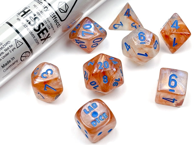 Lab Dice 5: Borealis Rose Gold/Light Blue Luminary 8pc Set