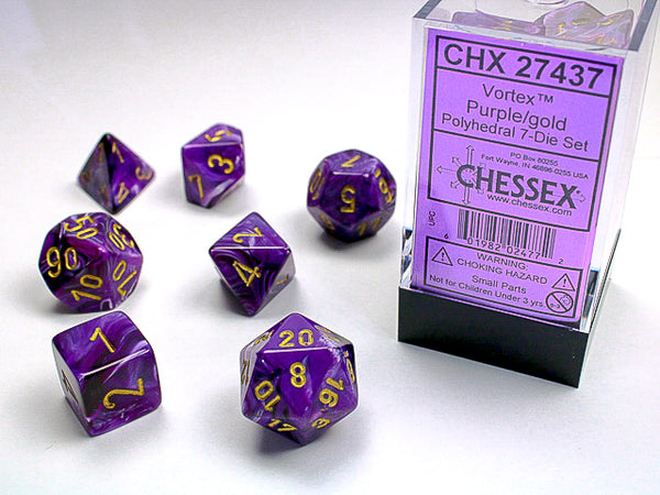 Vortex Purple/Gold 7pc Dice Set