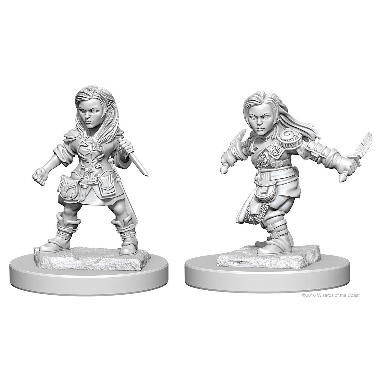 D&D Unpainted Halfling Female Rogue Miniatures
