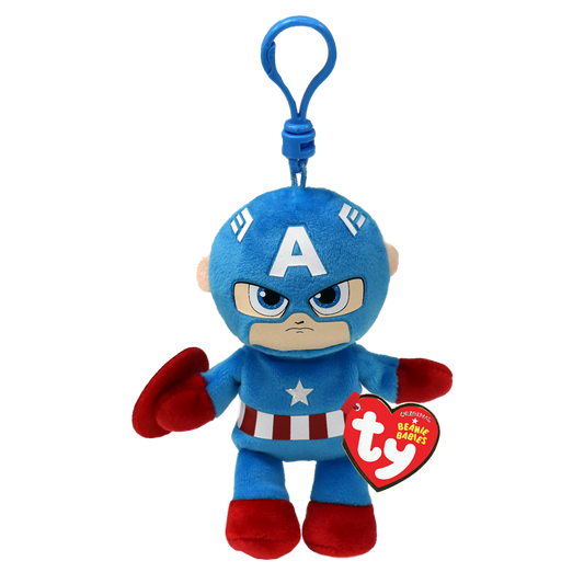 Ty Captain America Floppy 5" Beanie Boo Clip