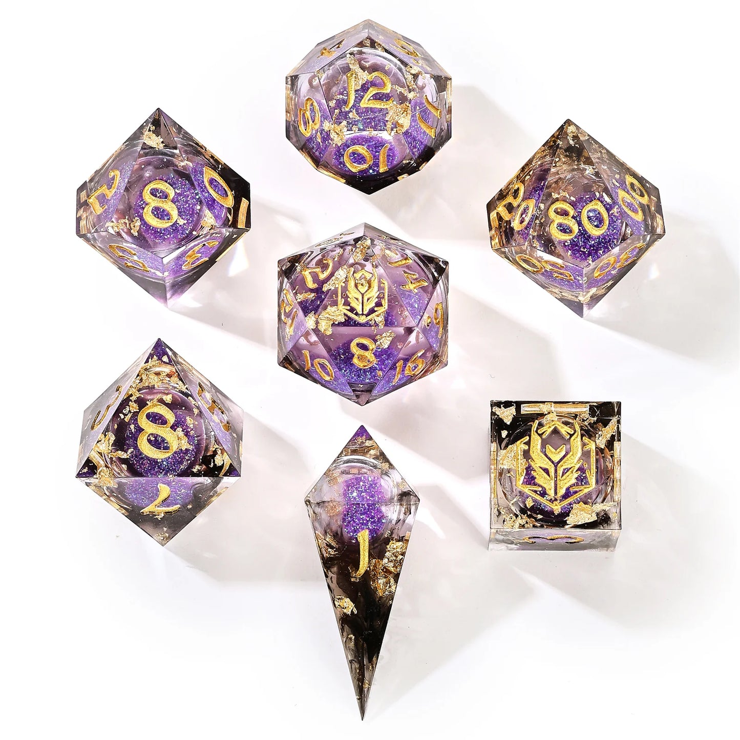 Sharp Edge Liquid Core 7pc Dice Set Midnight Velvet