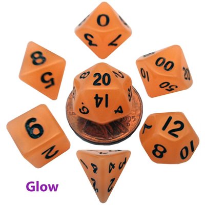 Mini Glow in the Dark Orange 7pc Set