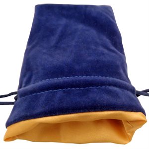 Velvet Dice Bag - Blue with Gold Satin 4x6"