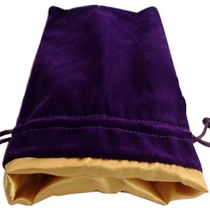 Velvet Dice Bag - Purple with Gold Satin 4x6"