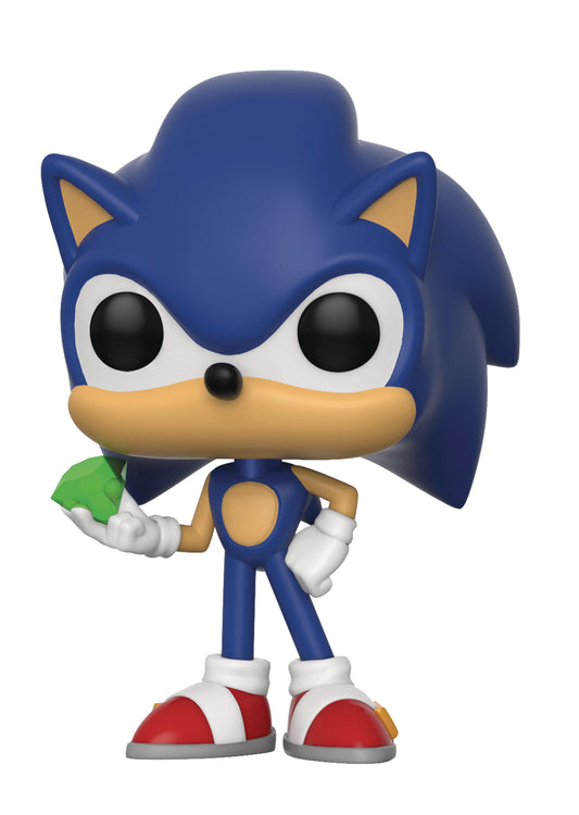 Pop Sonic the Hedgehog Sonic w/Emerald Vinyl Figure