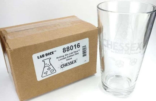 Chessex Limited Edition Pint Glass: Lab Dice Rolling 20s
