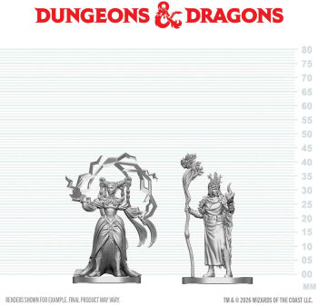 D&D Unpainted Human Druid & Elf Sorcerer (WV29)