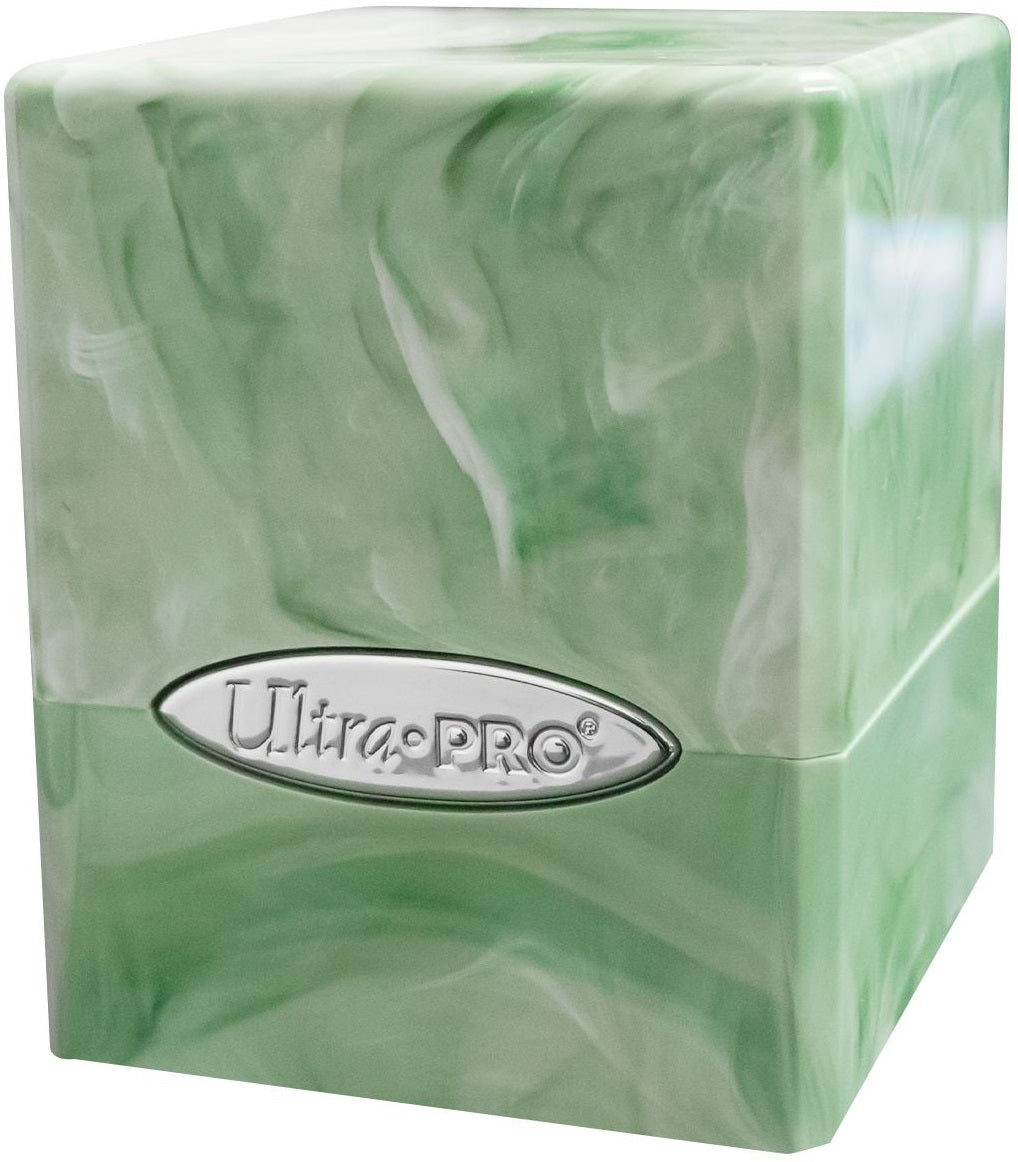 Satin Cube Deck Box Lime Green/White