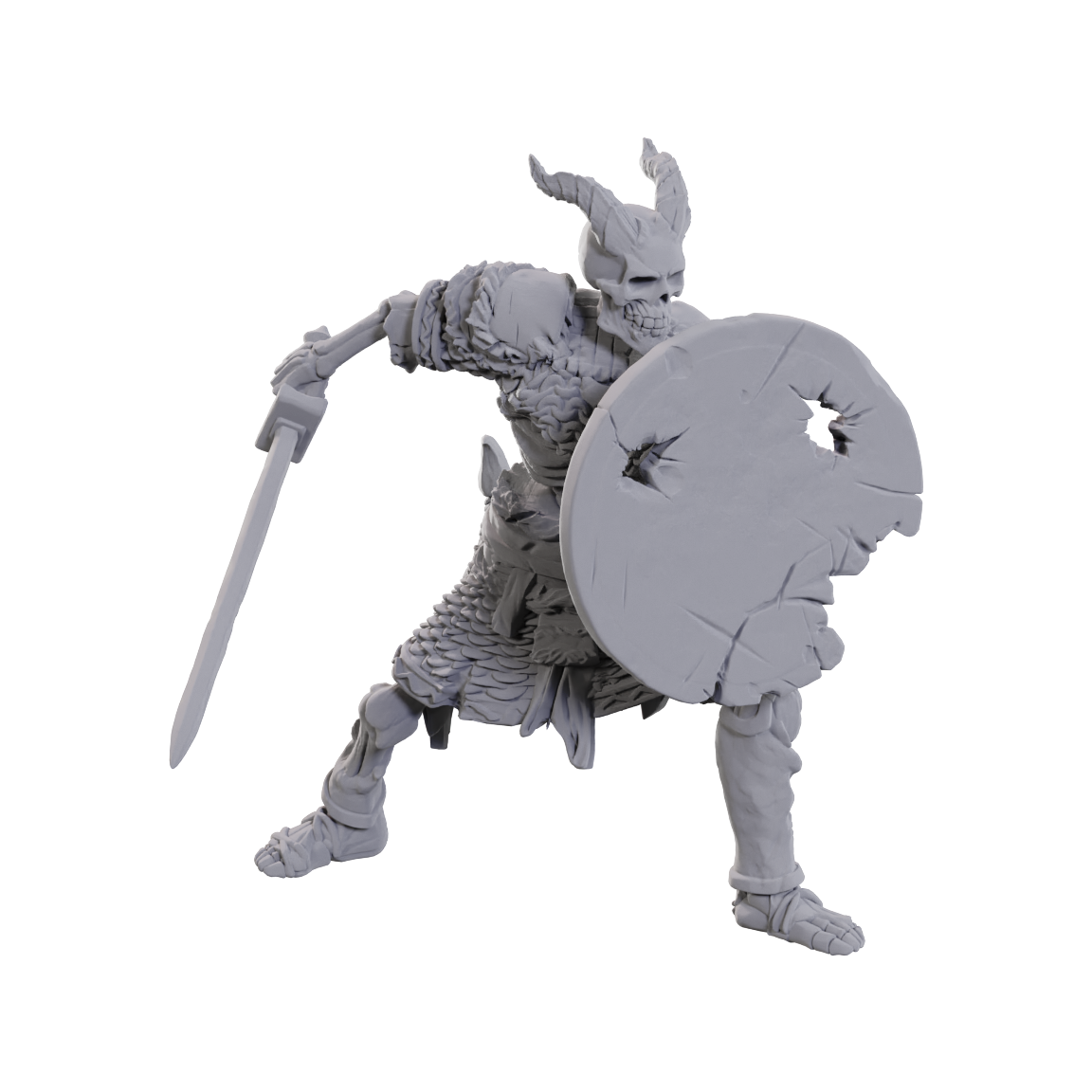 D&D Unpainted Tiefling Skeleton WV23