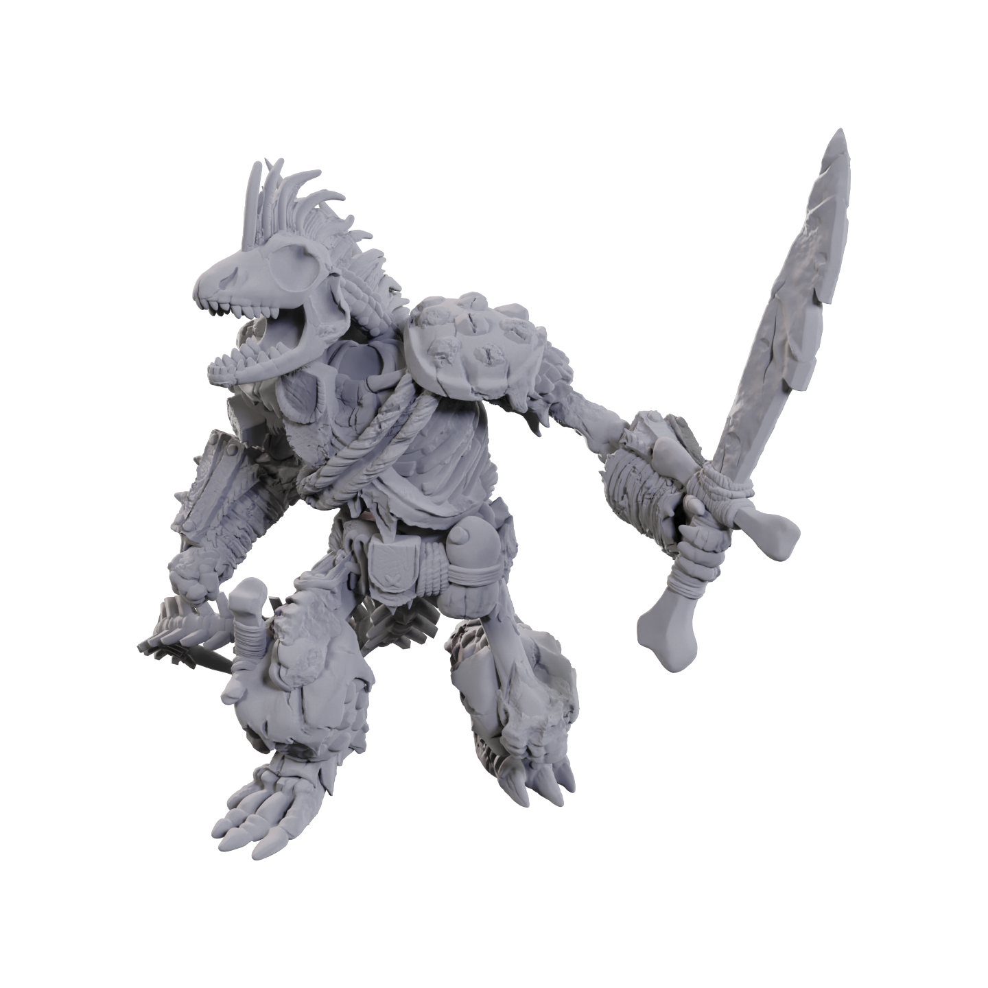 D&D Unpainted WV23 Lizardfolk Skeleton