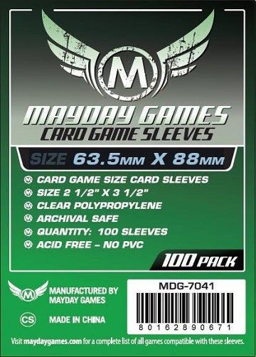 Standard Card Sleeves 63.5mm x 88mm 100ct