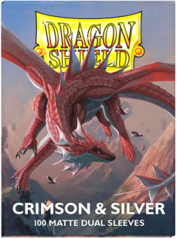 Dragon Shield Sleeves Dual Matte Crimson/Silver 100ct