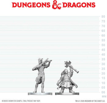 D&D Unpainted Tiefling Bard & Dwarf Cleric (WV29)