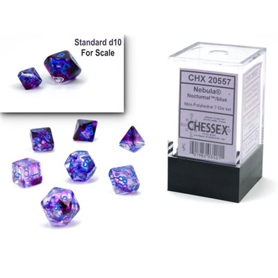 Nebula Mini Nocturnal/Blue Luminary 7pc Dice Set