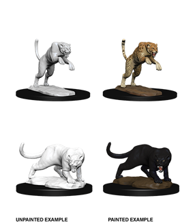 D&D Unpainted Panther & Leopard Miniatures